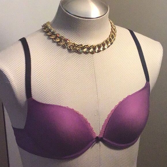 34C Cosmopolitan Fun Fearless Feather Light Purple/Pink Convertible Push Up Bra - Picture 2 of 14